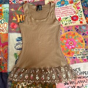 XL, Tan, L8er, Tank Top